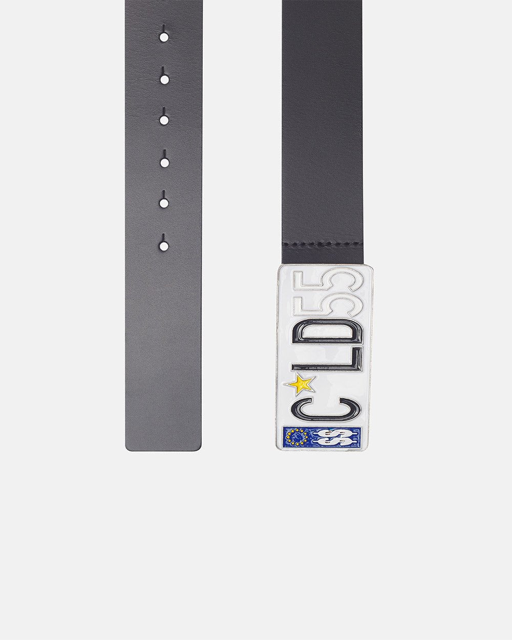DRIVE ME BELT LEATHER BLACK - black leather belt, detail close-up - Cold Culture