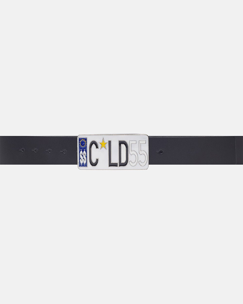 DRIVE ME BELT LEATHER BLACK - black leather belt, detail close-up - Cold Culture