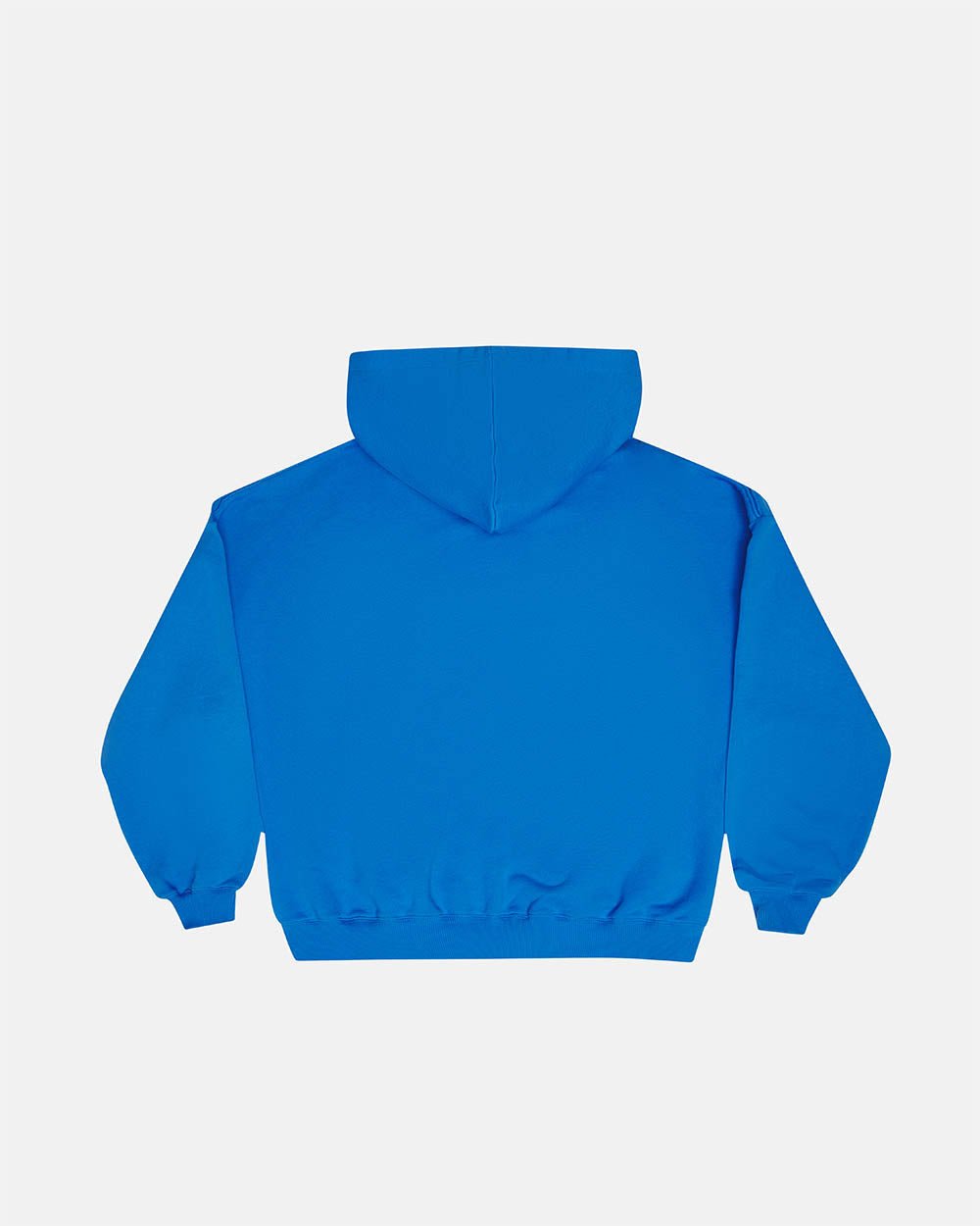 DRIVEN ZIP HOODIE BLUE - blue oversized zip-up hoodie, back view - Cold Culture #packshot