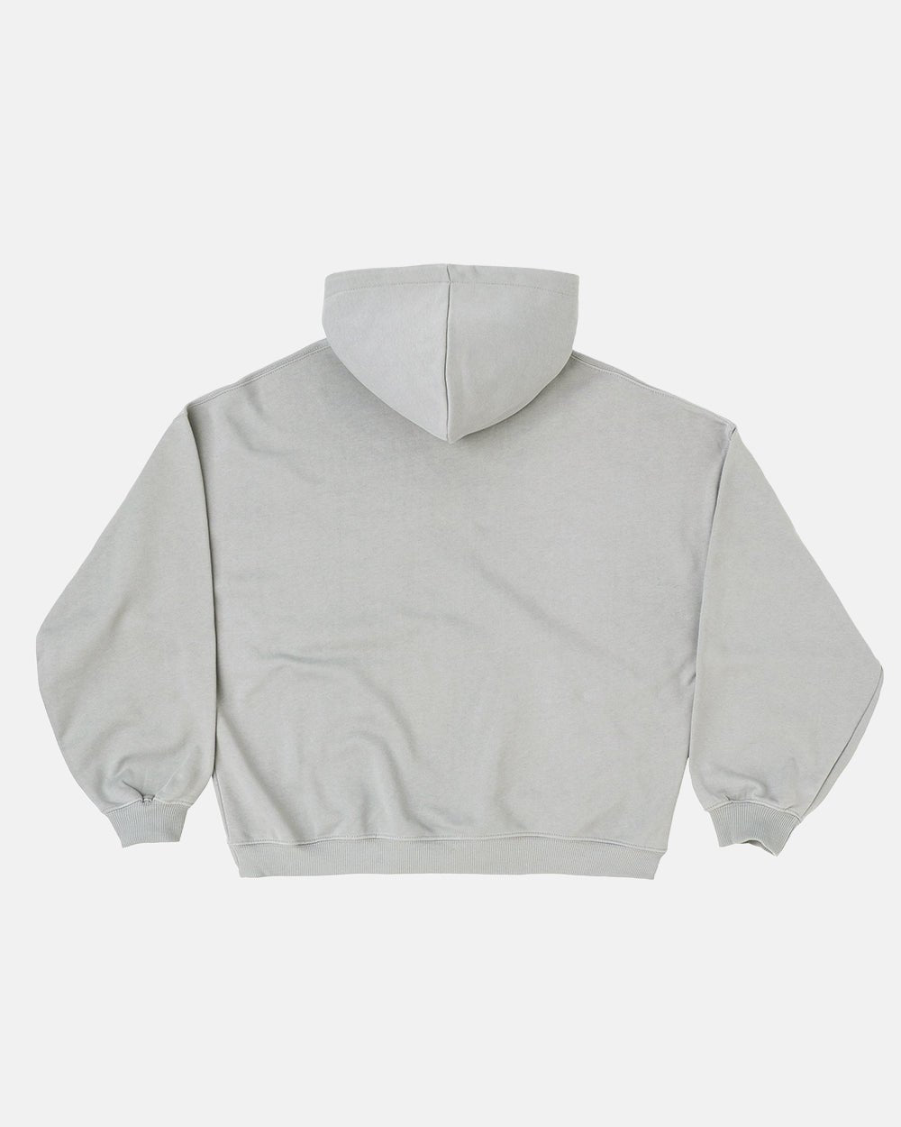 ESSENTIAL HOODIE ULTIMATE GREY - light grey oversized hoodie, back view - Cold Culture #packshot