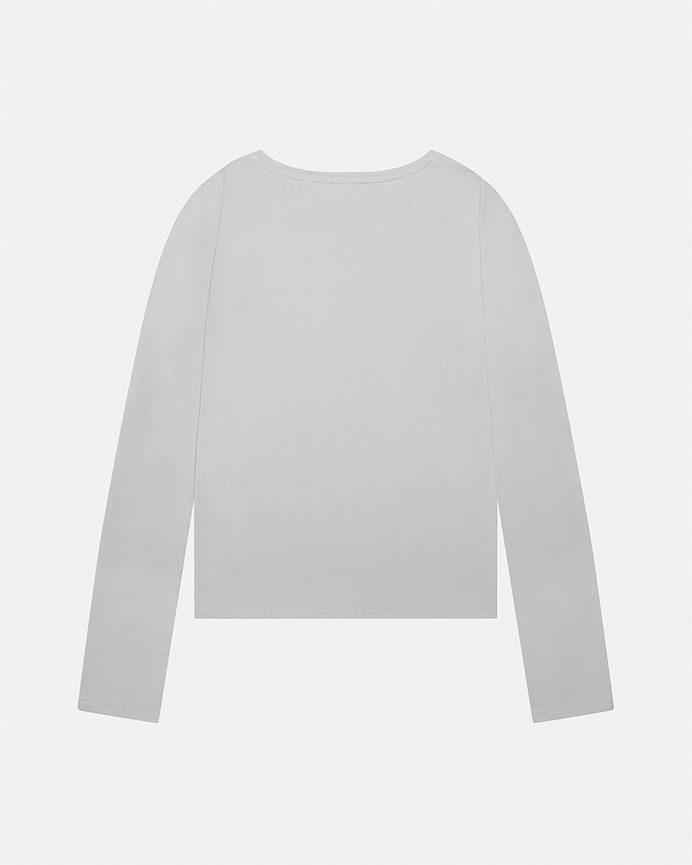 ESSENTIAL LONGSLEEVE TEE GREY - grey women's longsleeve tee, back view - Cold Culture #packshot