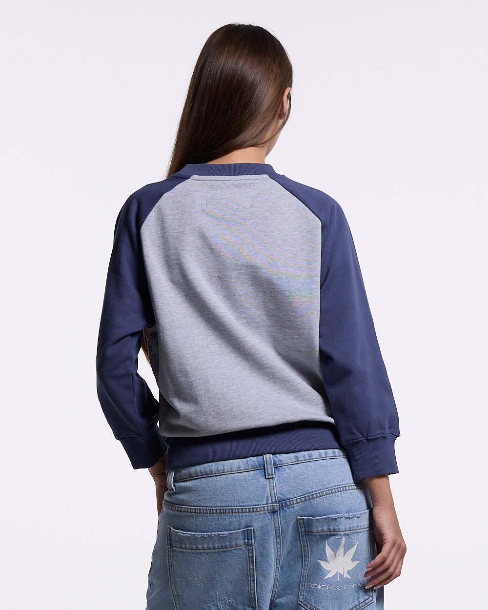 EST.2021 CREWNECK HEATHER GREY AND NAVY - Cold Culture #woman