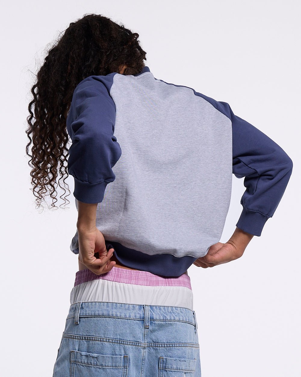 EST.2021 CREWNECK HEATHER GREY AND NAVY - Cold Culture #man