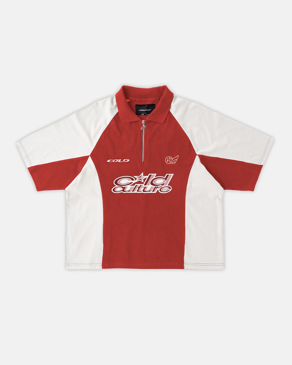 EXTREME POLO BURGUNDY AND WHITE - burgundy and white polo shirt, front view - Cold Culture #packshot