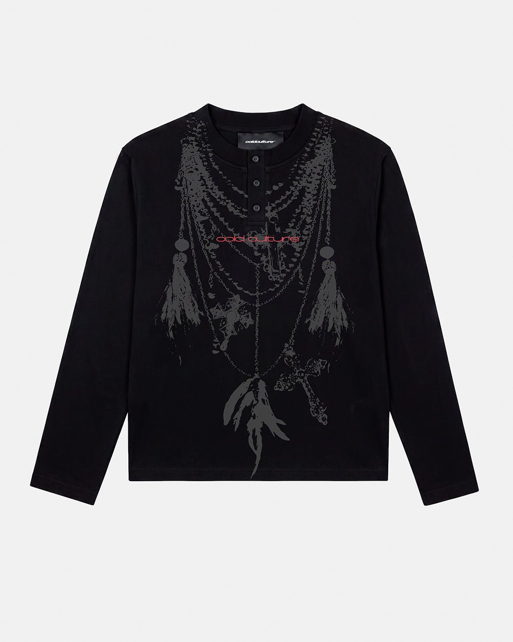 FEATHERED LONGSLEEVE BLACK - Cold Culture #packshot