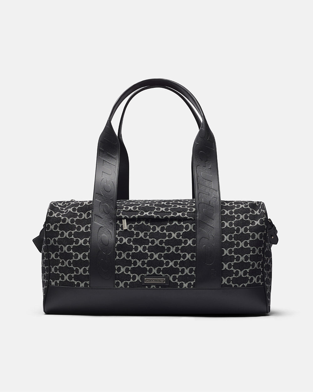 FEVER BAG BLACK - black monogram duffle bag, front view - Cold Culture #packshot