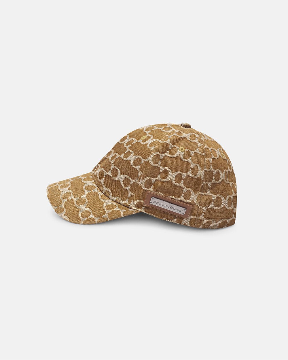 FEVER CAP BROWN - brown monogram cap, side view - Cold Culture #packshot