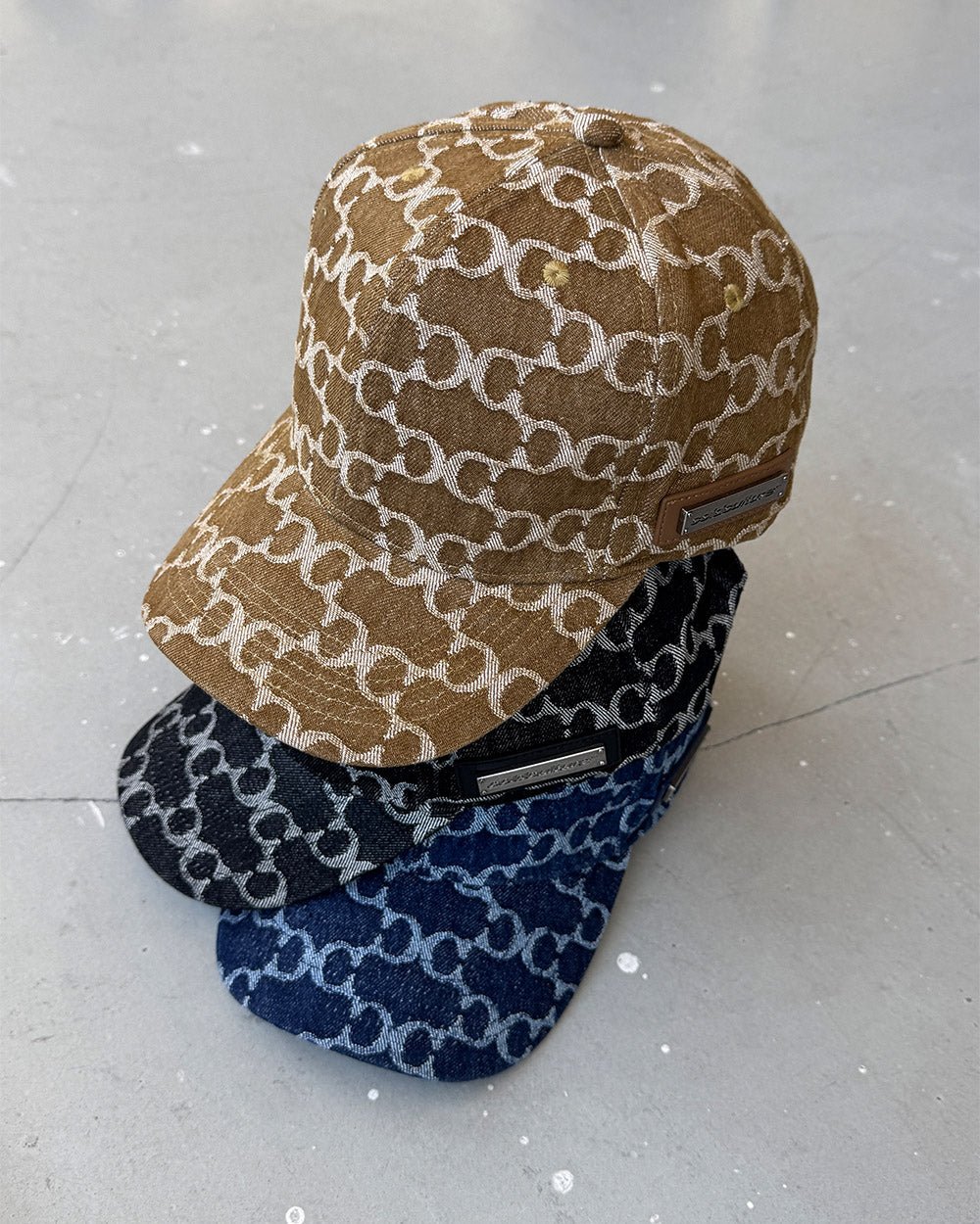 FEVER CAP BROWN - brown monogram cap, flat lay with matching pieces - Cold Culture