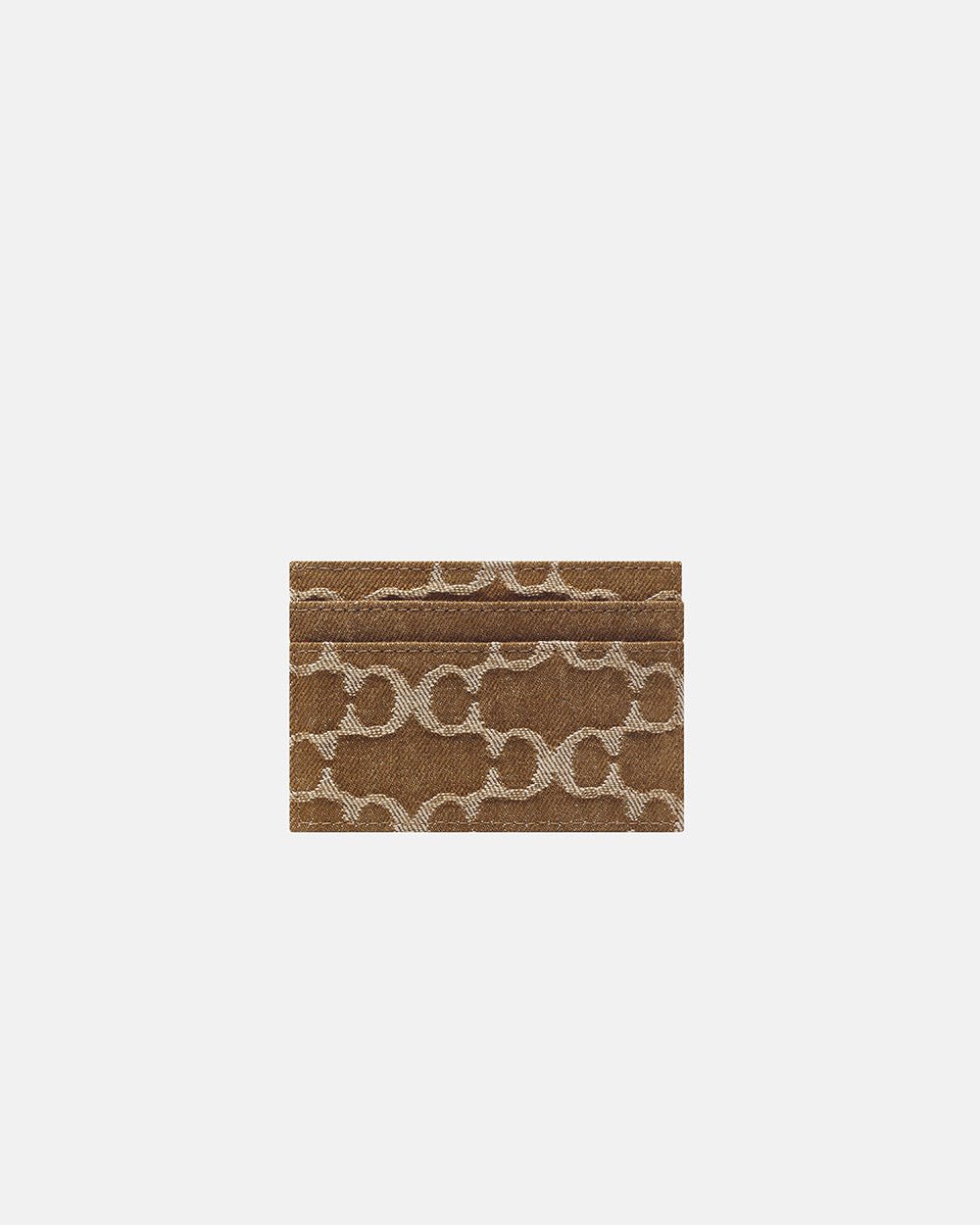 FEVER CARD HOLDER BROWN - brown monogram card holder, back view - Cold Culture #packshot