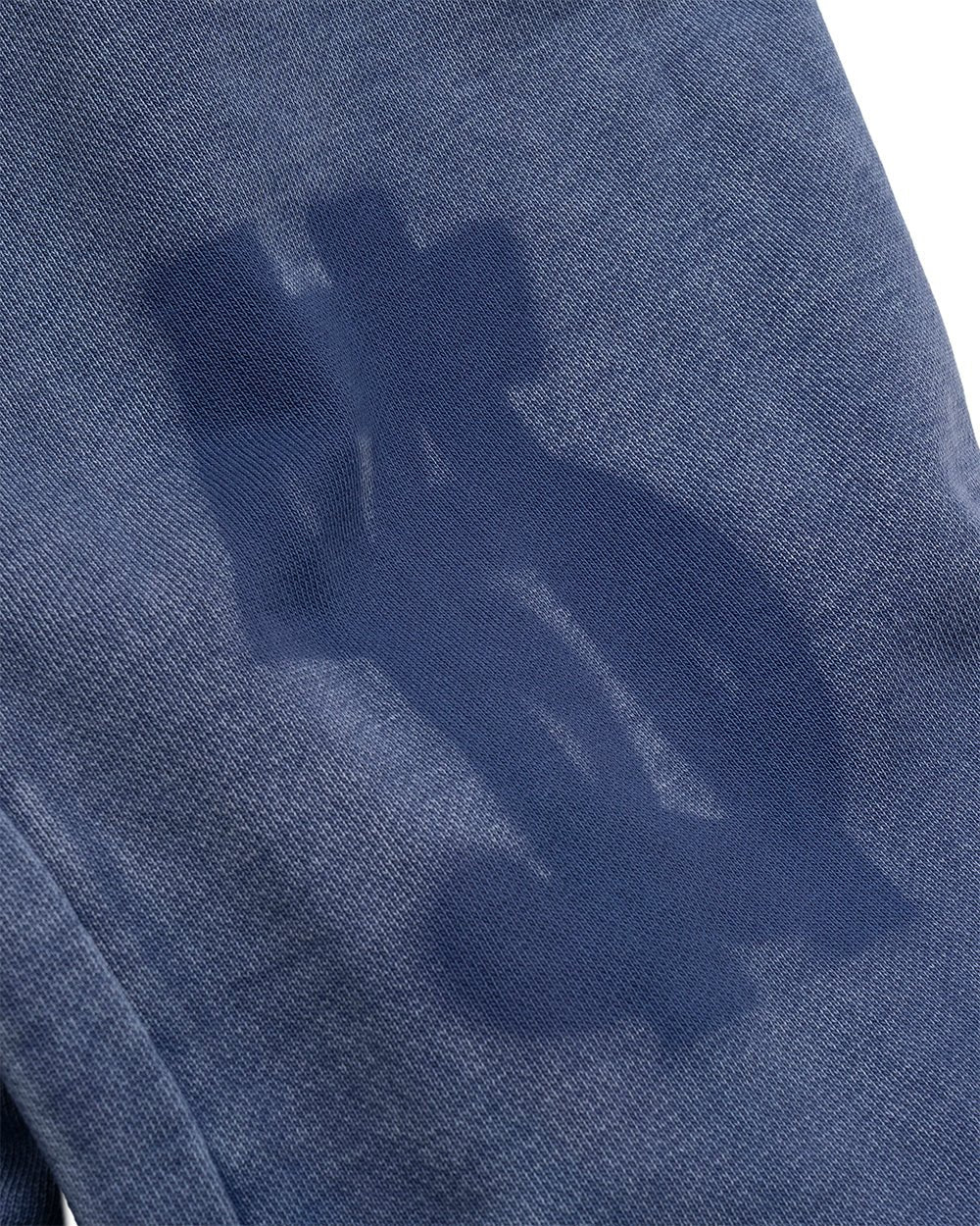 FIFTY - FIVE REASON HOODIE BLUE - washed blue graphic print hoodie, detail close-up - Cold Culture