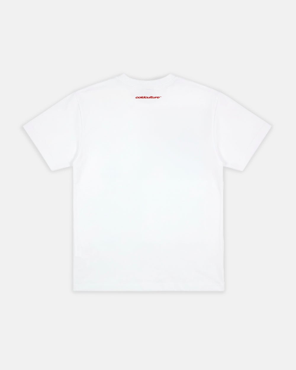 FIVE STARS TEE WHITE - white graphic print tee, back view - Cold Culture #packshot