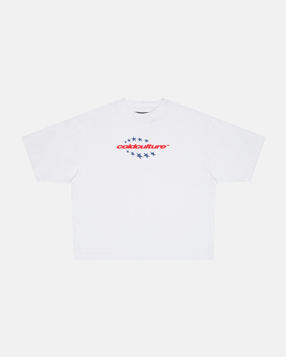 FOURTH OF JULY TEE WHITE - white oversized graphic tee, front view - Cold Culture #packshot
