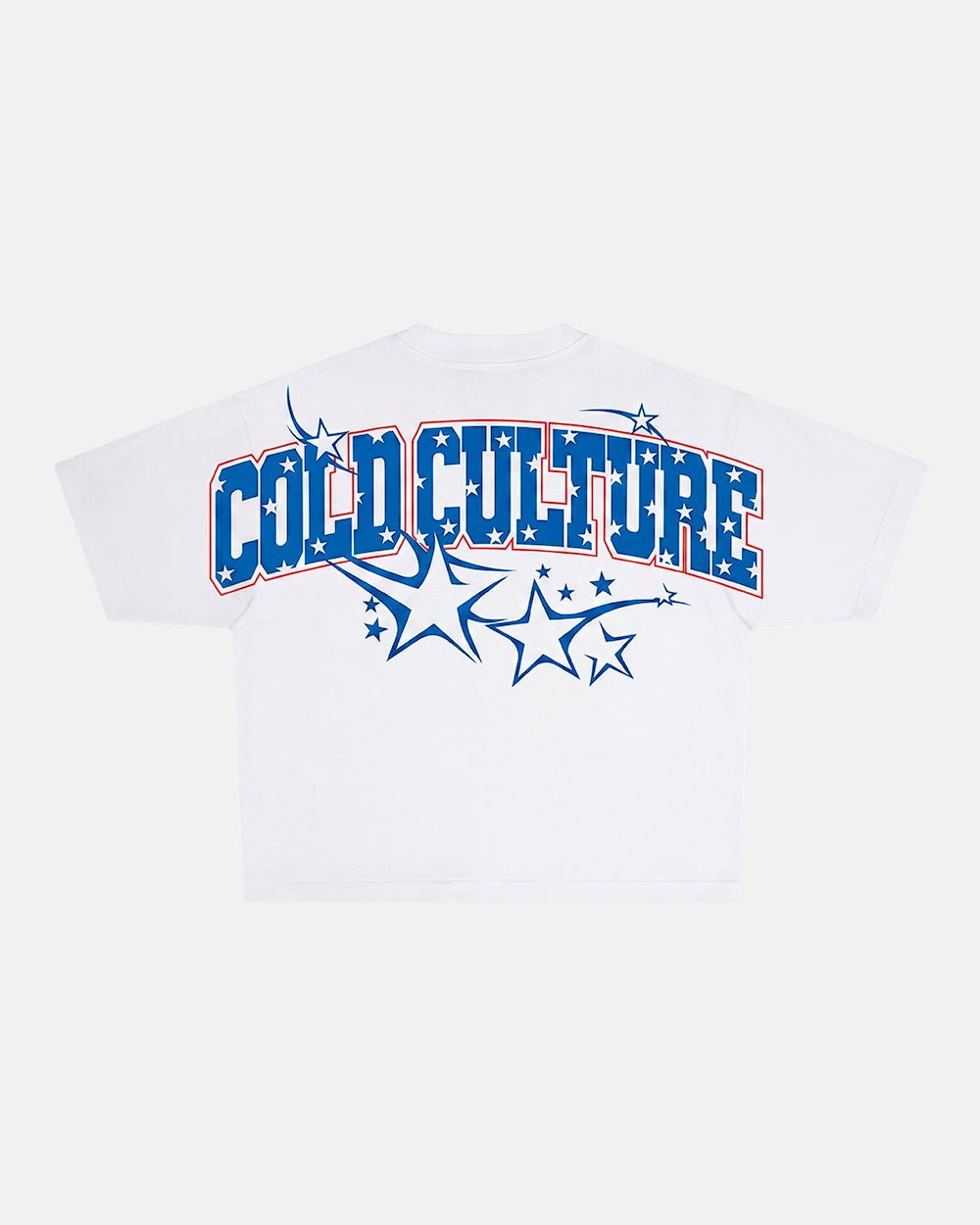 FOURTH OF JULY TEE WHITE - white oversized graphic tee, back view - Cold Culture #packshot