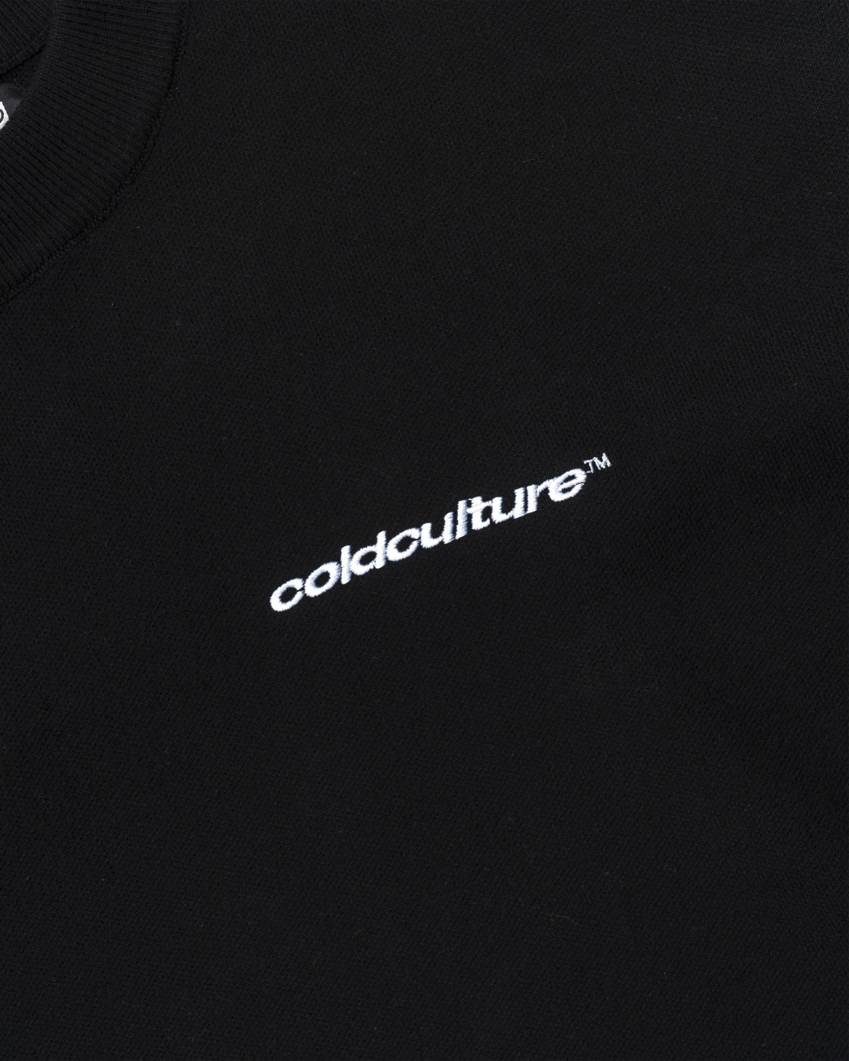 FURRY SCRIPT KNIT BLACK - black fuzzy script knit sweater, detail close-up - Cold Culture