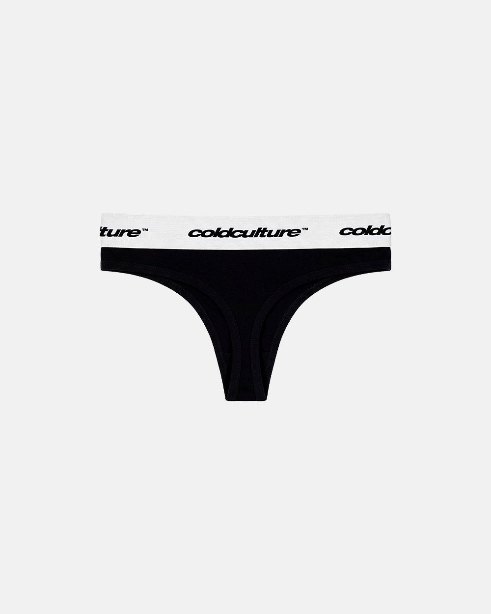 GIRLS CLUB THONG PACK BLACK - black thong two-pack, flat lay - Cold Culture #packshot