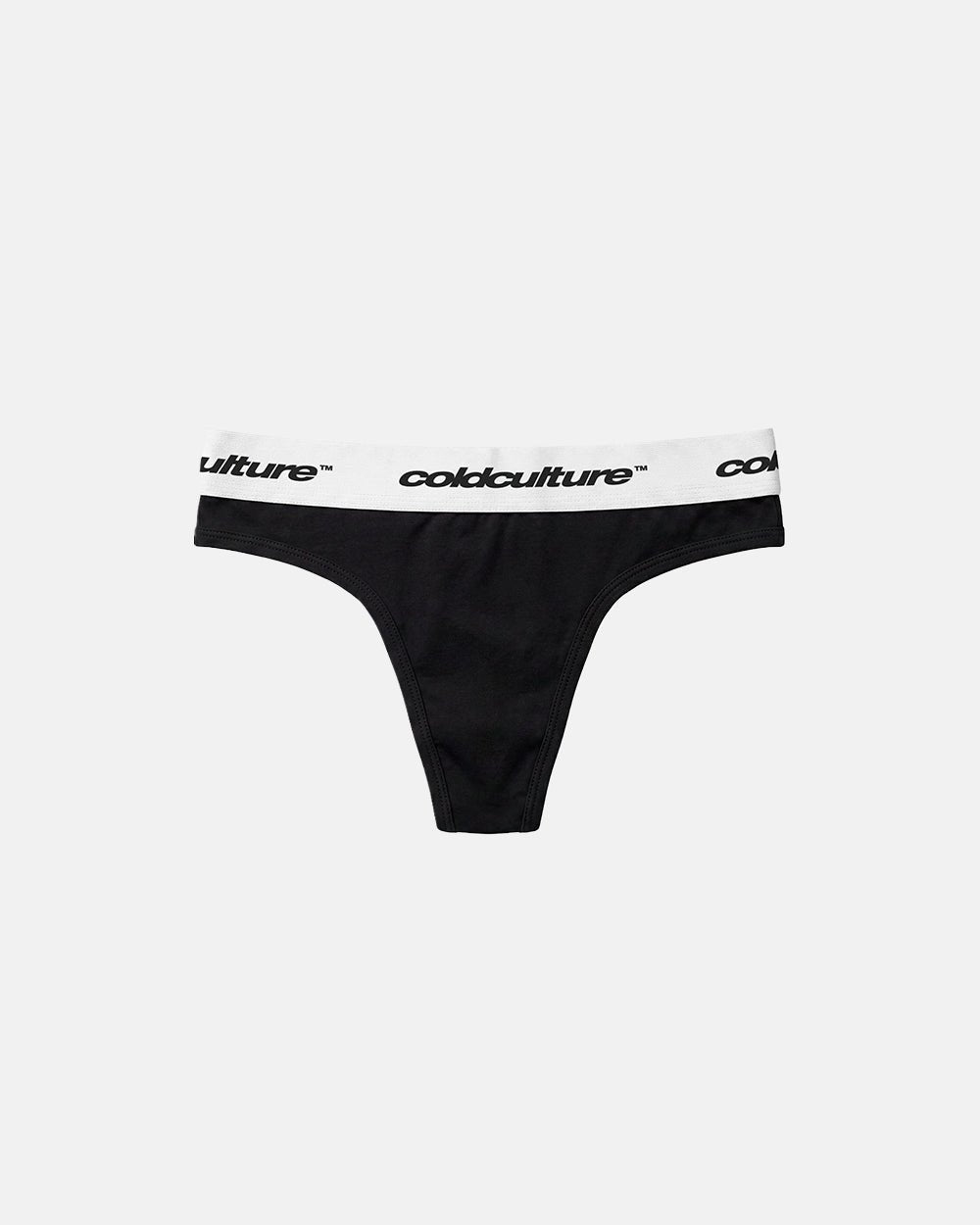 GIRLS CLUB THONG PACK BLACK - black thong two-pack, flat lay - Cold Culture #packshot