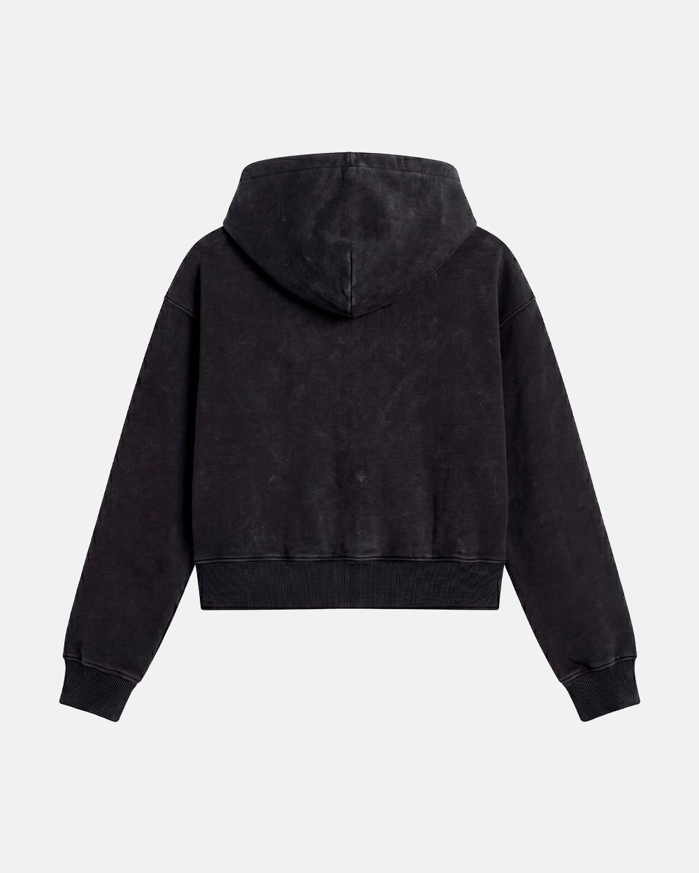 GIRLS CLUB ZIP HOODIE BLACK - black women's zip-up hoodie, back view - Cold Culture #packshot