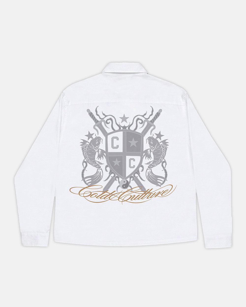 GLYPH LONGSLEEVE SHIRT WHITE - Cold Culture #packshot