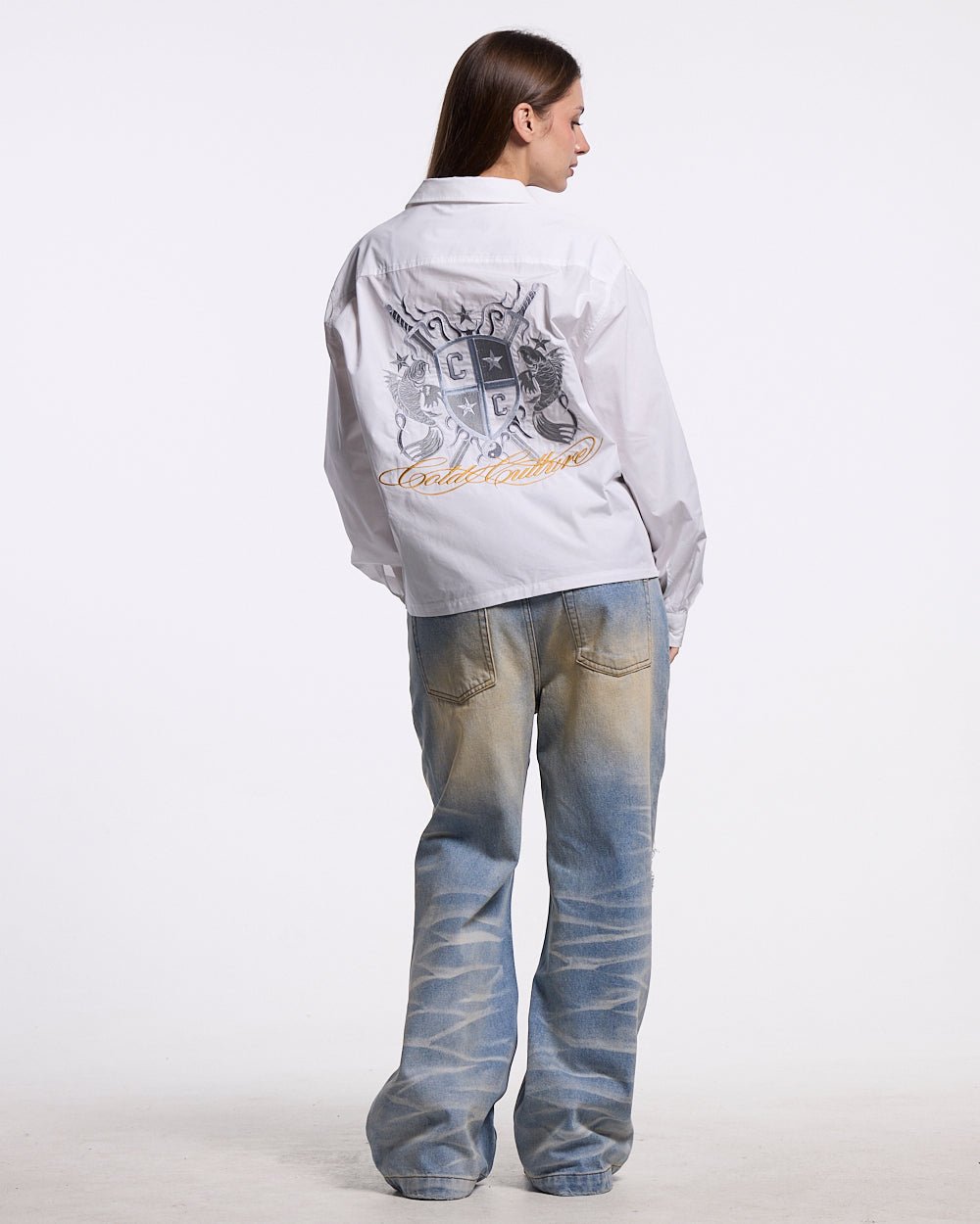 GLYPH LONGSLEEVE SHIRT WHITE - Cold Culture #woman