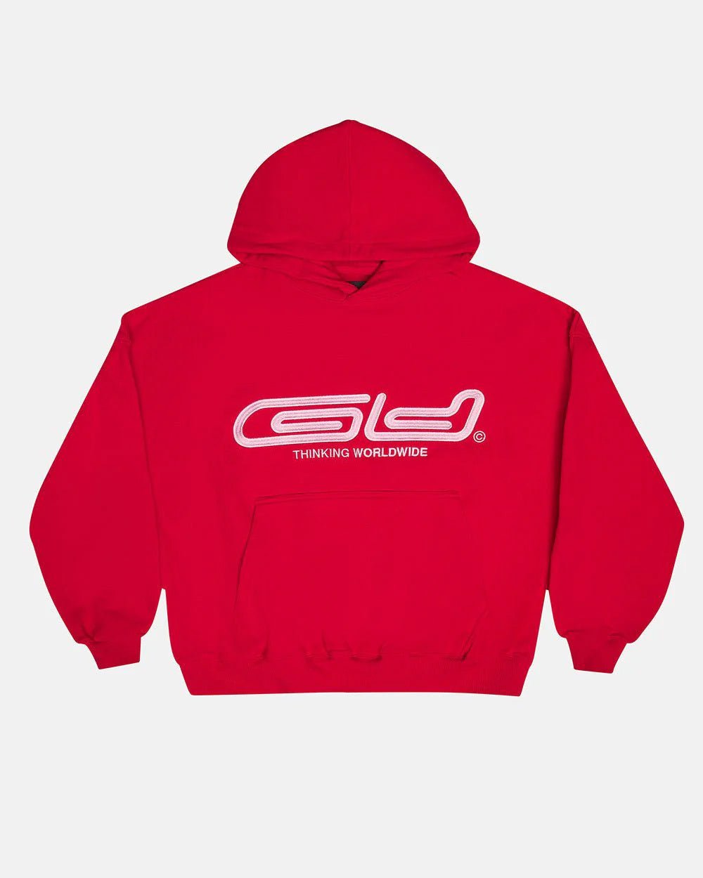 GRAFFITI HOODIE RED - red graphic print hoodie, front view - Cold Culture #packshot