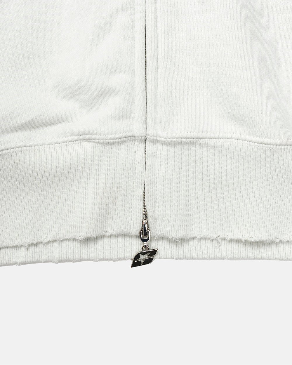 GREY OPS ZIP HOODIE LIGHT GREY - light grey camo trim zip-up hoodie, detail close-up - Cold Culture