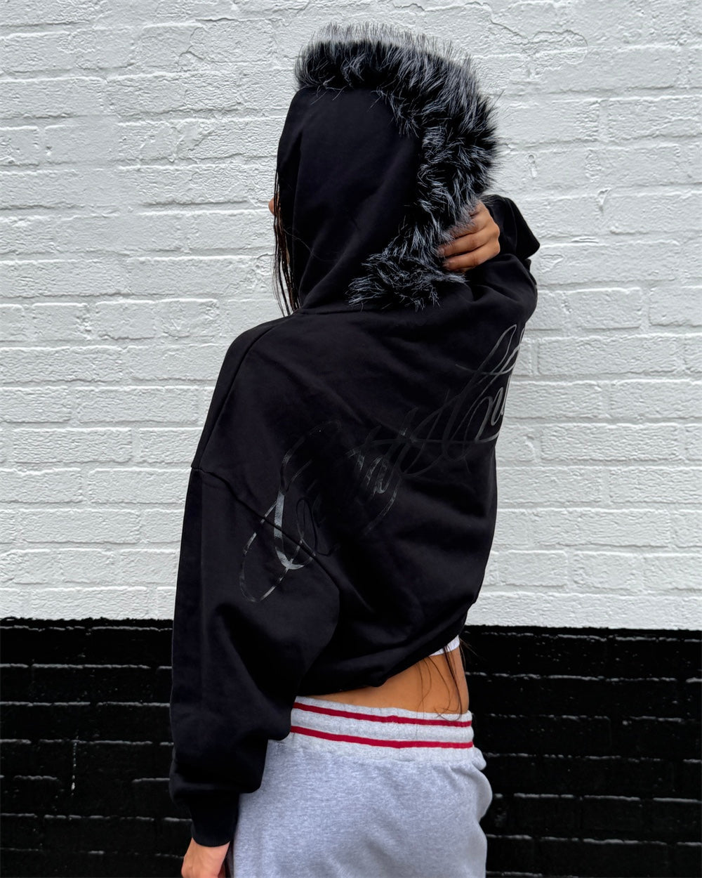 HAIRY HOODIE BLACK - Cold Culture