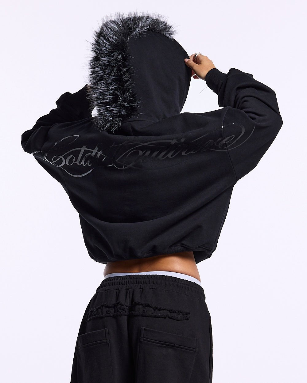 HAIRY HOODIE BLACK - Cold Culture