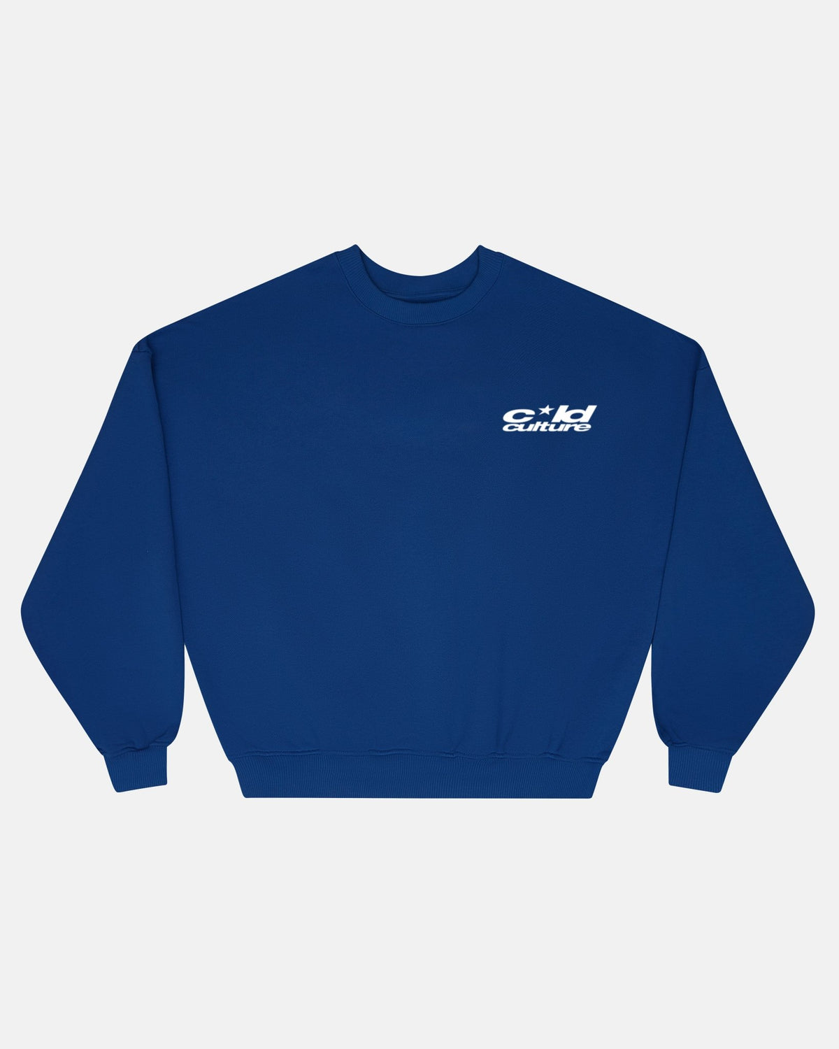 HEART ASHTRAY CREWNECK DARK BLUE - dark blue graphic print crewneck sweatshirt, front view - Cold Culture #packshot