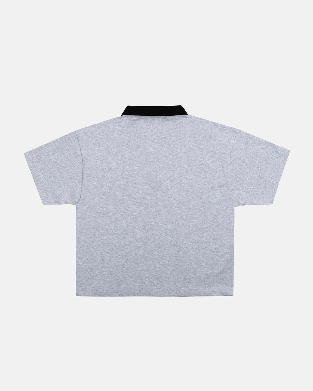HEAT GYM POLO GREY - grey zip polo shirt, back view - Cold Culture #packshot