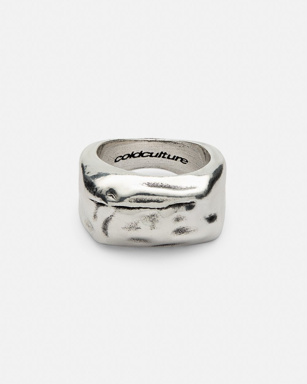 HERB RING - silver chunky ring, detail close-up - Cold Culture