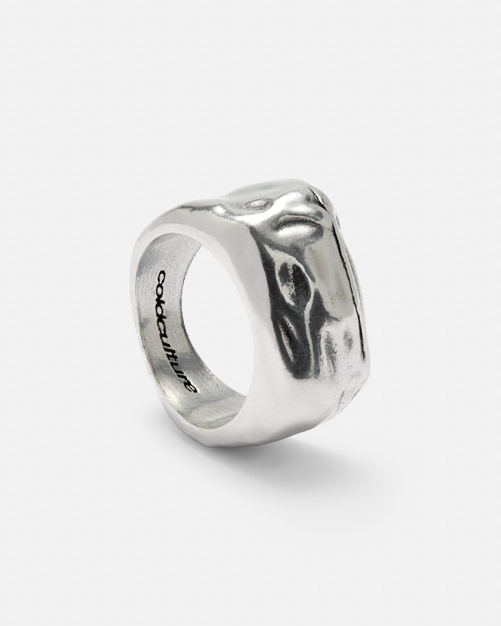 HERB RING - silver chunky ring, detail close-up - Cold Culture