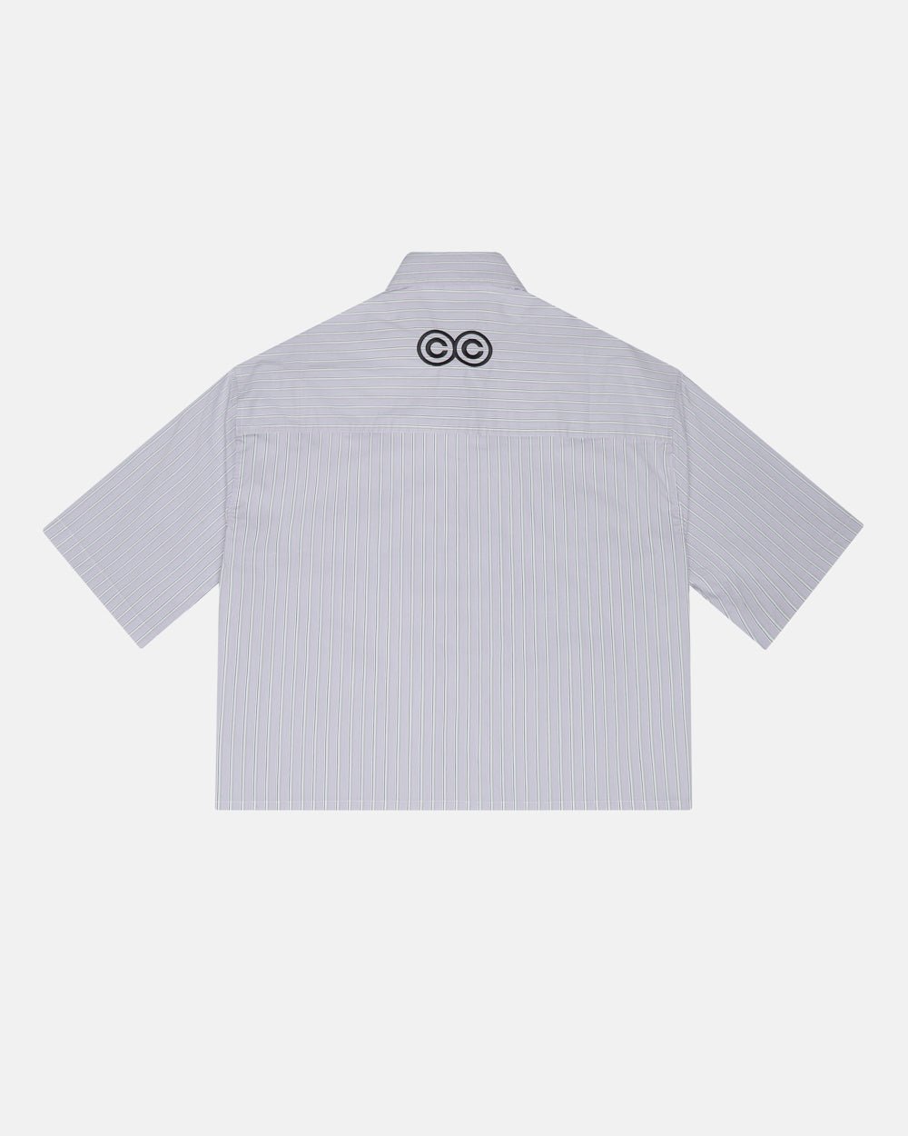 HONOLULU SHIRT - light grey striped short sleeve shirt, back view - Cold Culture #packshot
