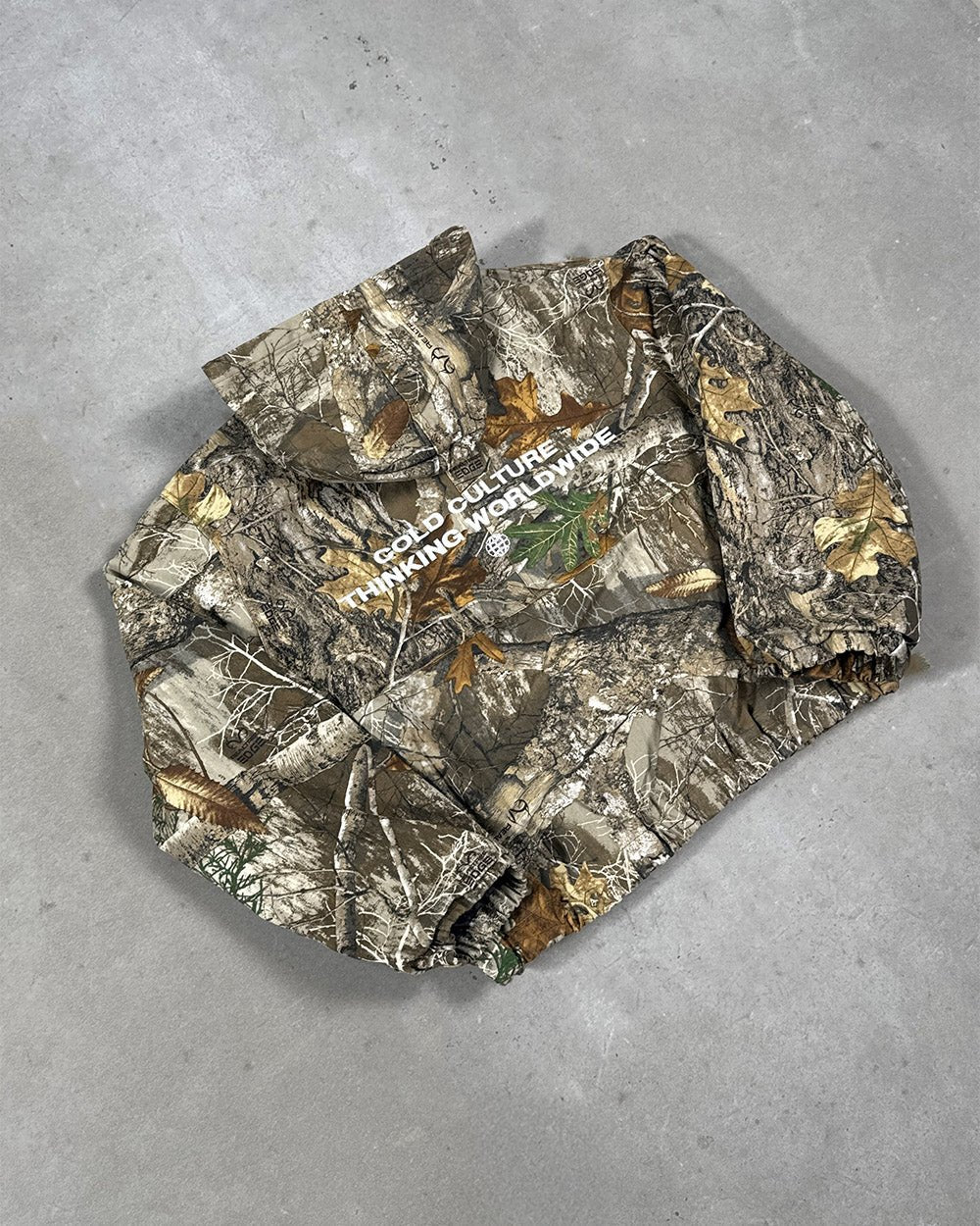HOODED JACKET REALTREE - realtree camo hooded jacket, flat lay - Cold Culture