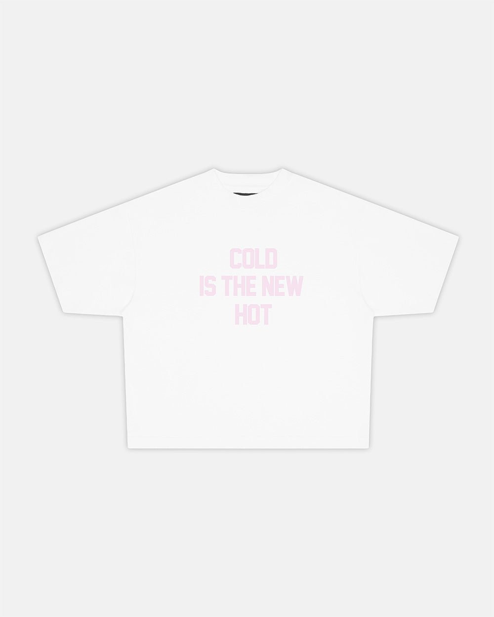HOT TEE WHITE - white slogan print tee, front view - Cold Culture #packshot