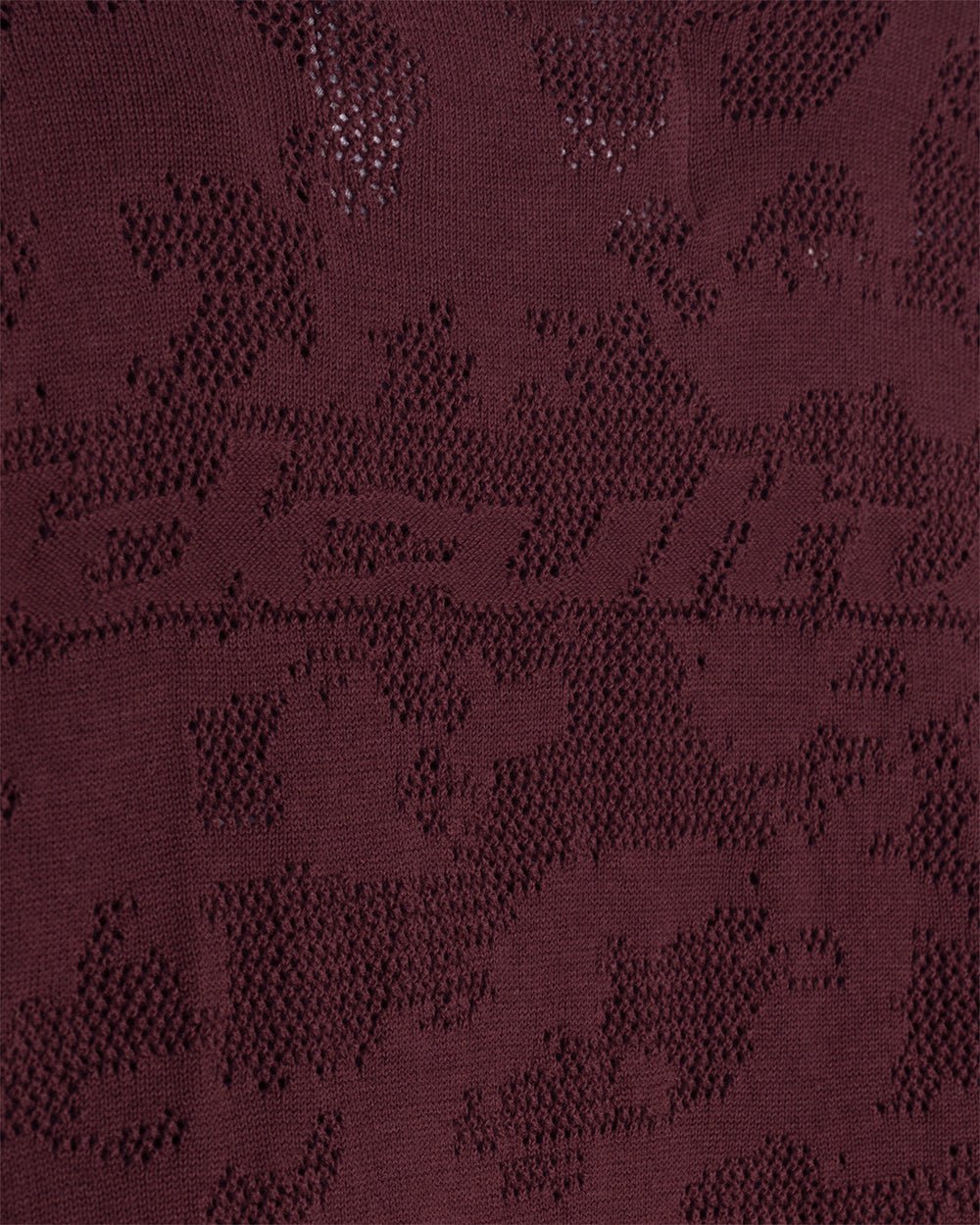 HURRACAINE LONGSLEEVE KNIT BROWN - brown jacquard knit sweater, detail close-up - Cold Culture