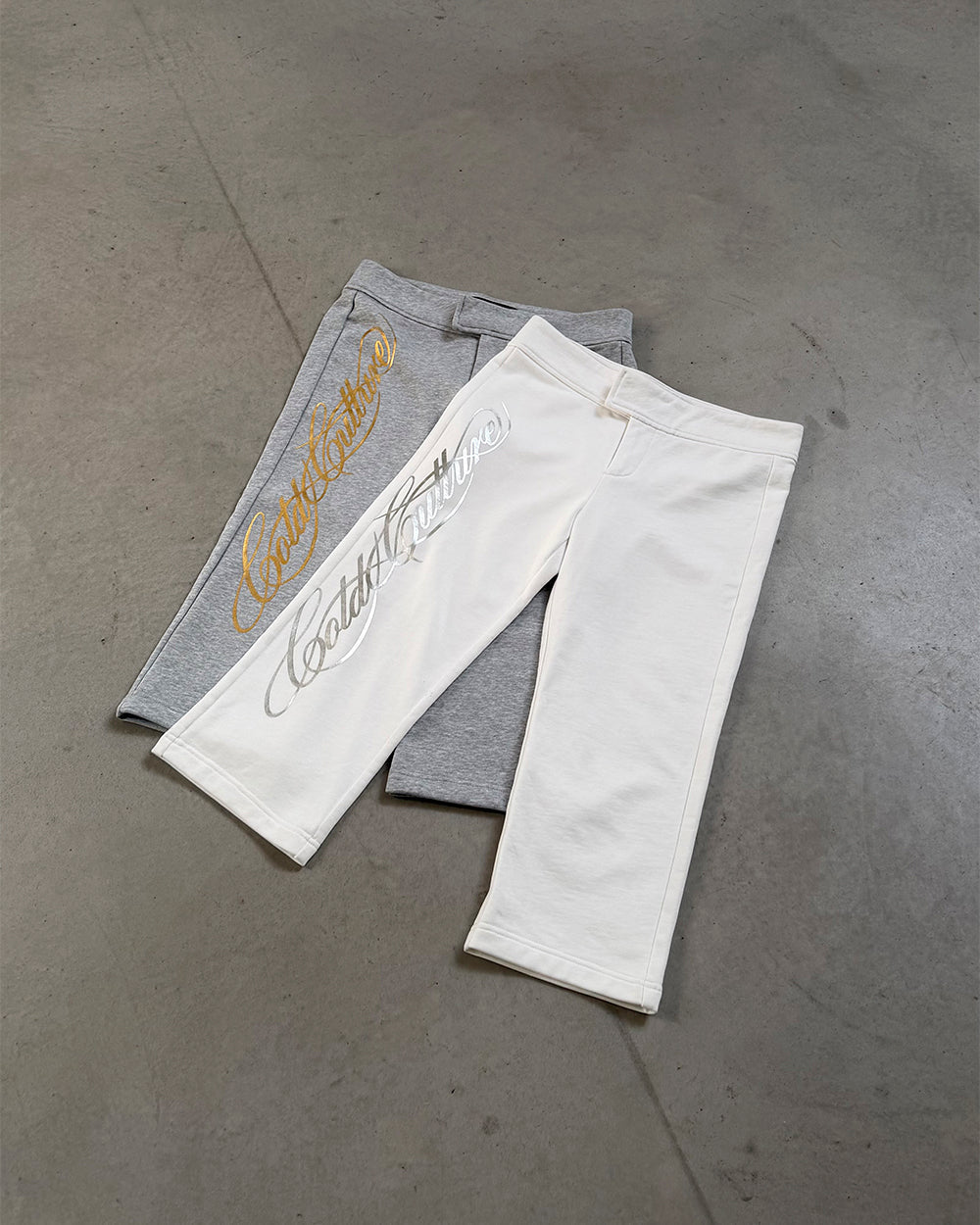 ICON CAPRI WHITE - white cropped women's pants, flat lay with matching pieces - Cold Culture