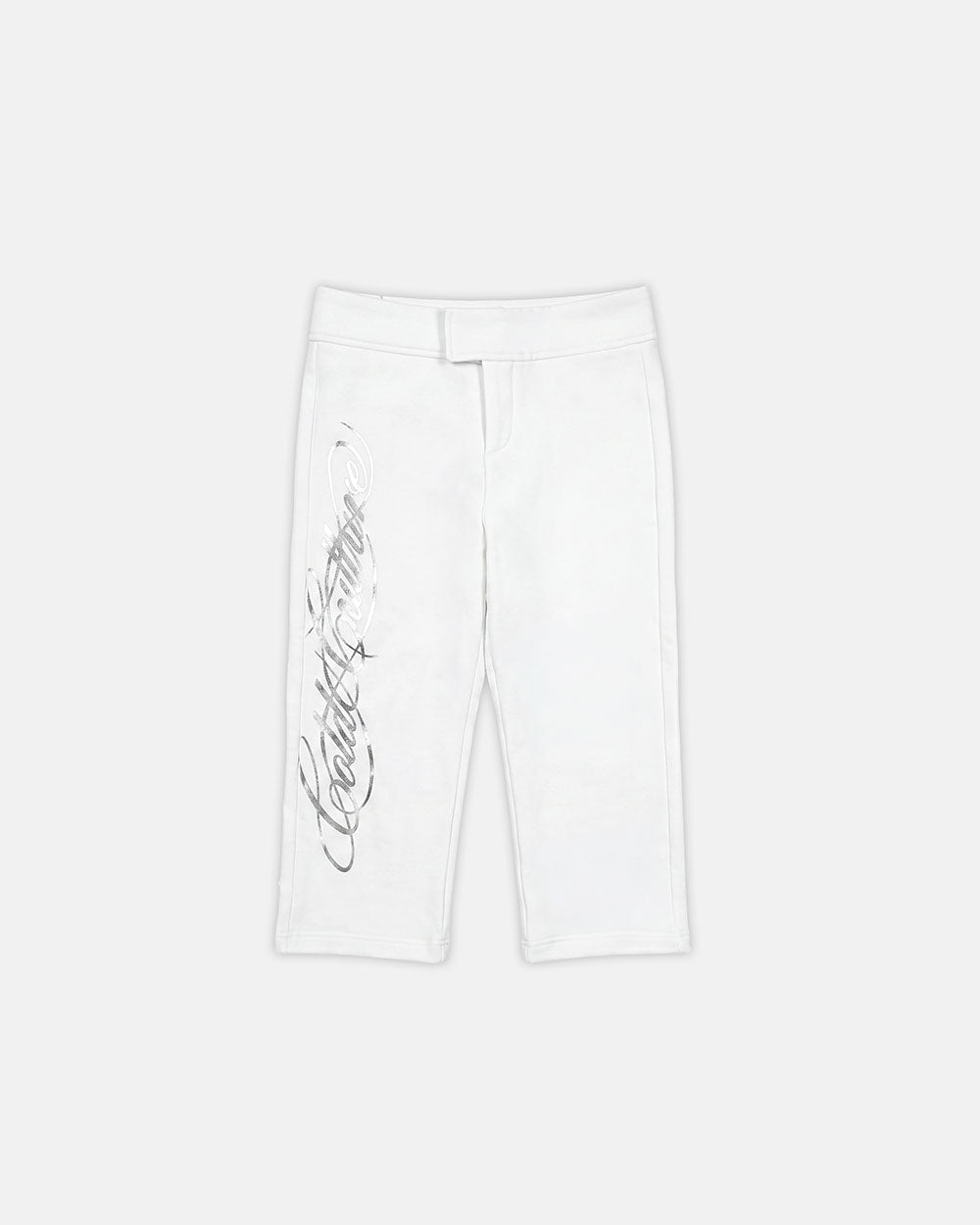 ICON CAPRI WHITE - white cropped women's pants, front view - Cold Culture #packshot