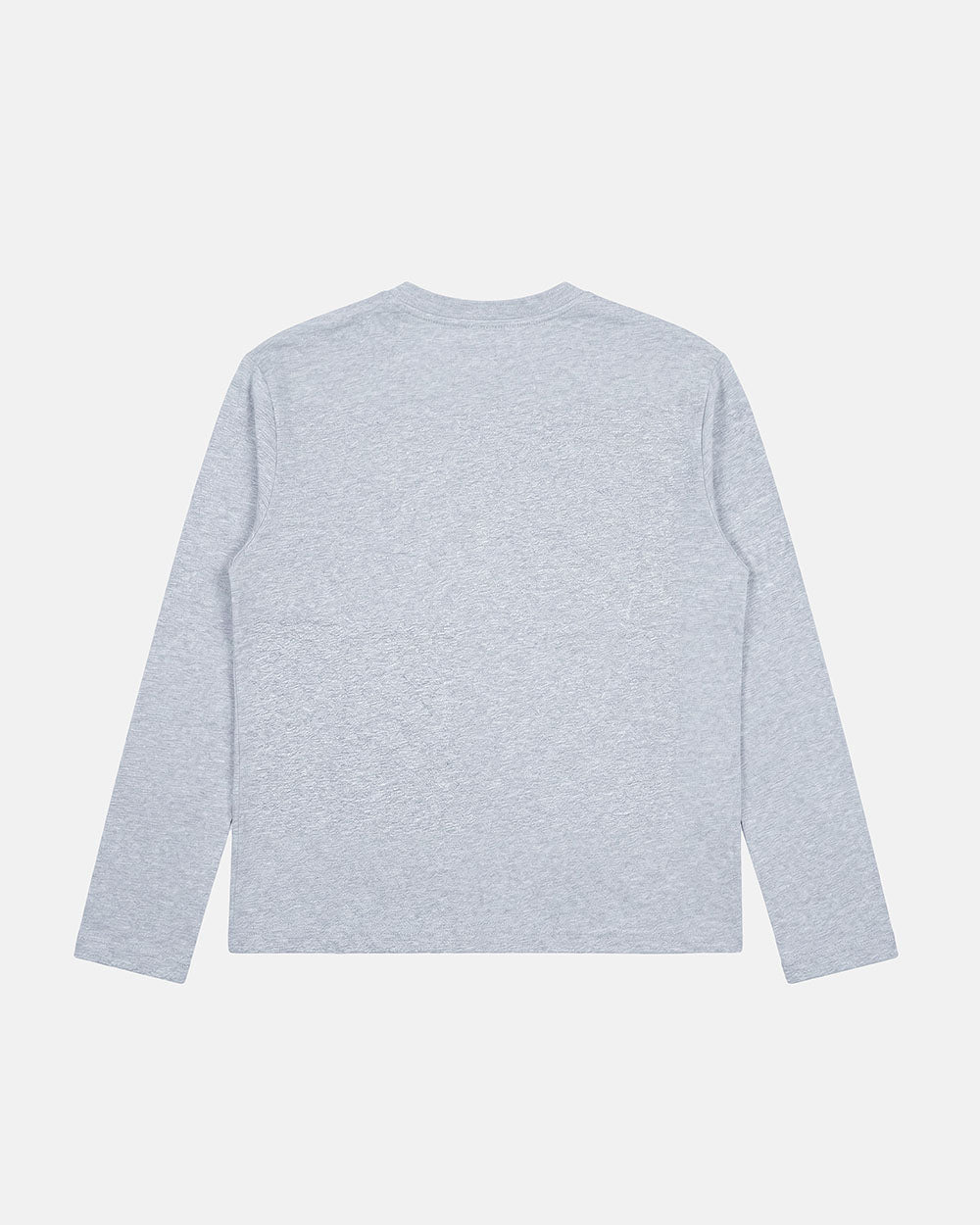 ICON LONGSLEEVE TEE HEATHER GREY - heather grey graphic print longsleeve tee, back view - Cold Culture #packshot