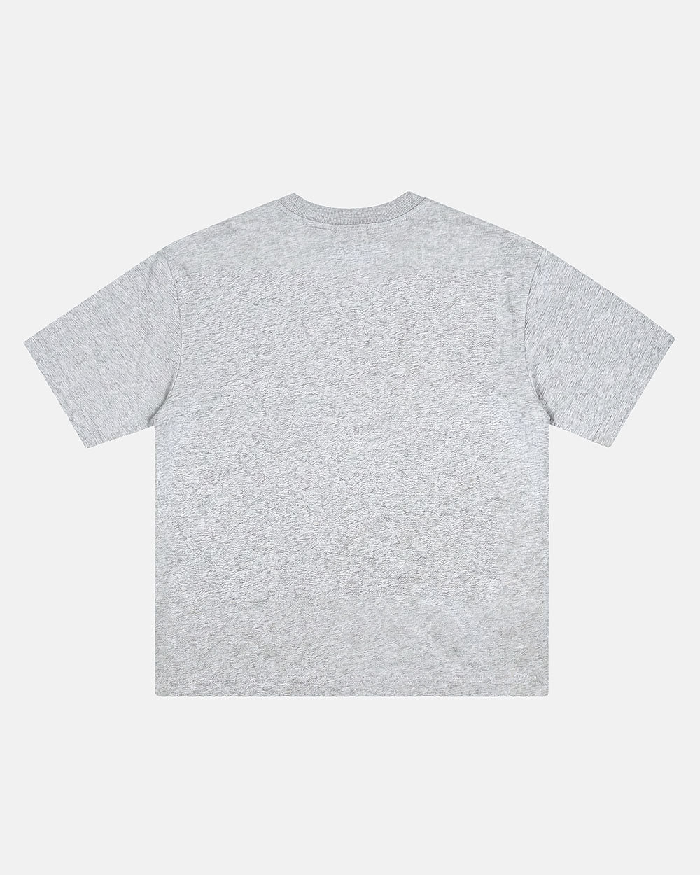 ICON TEE HEATHER GREY - heather grey graphic print tee, back view - Cold Culture #packshot