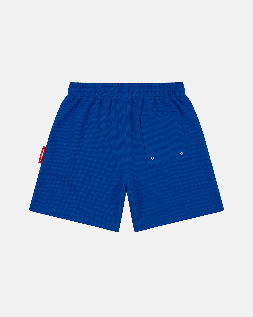 IMPACT SWIMWEAR BLUE - blue printed swim shorts, back view - Cold Culture #packshot