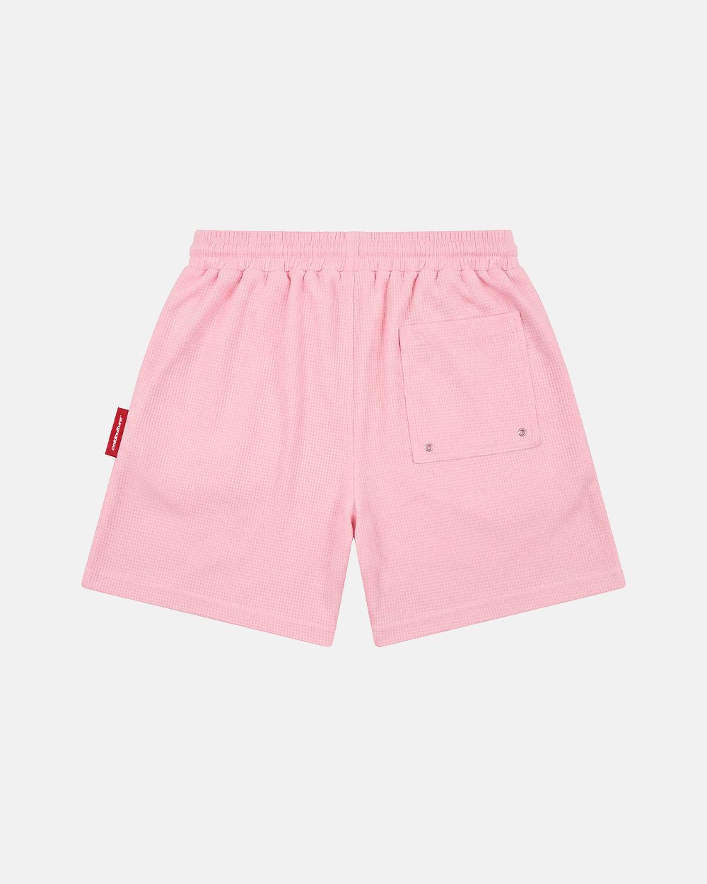 IMPACT SWIMWEAR PINK - pink printed swim shorts, back view - Cold Culture #packshot