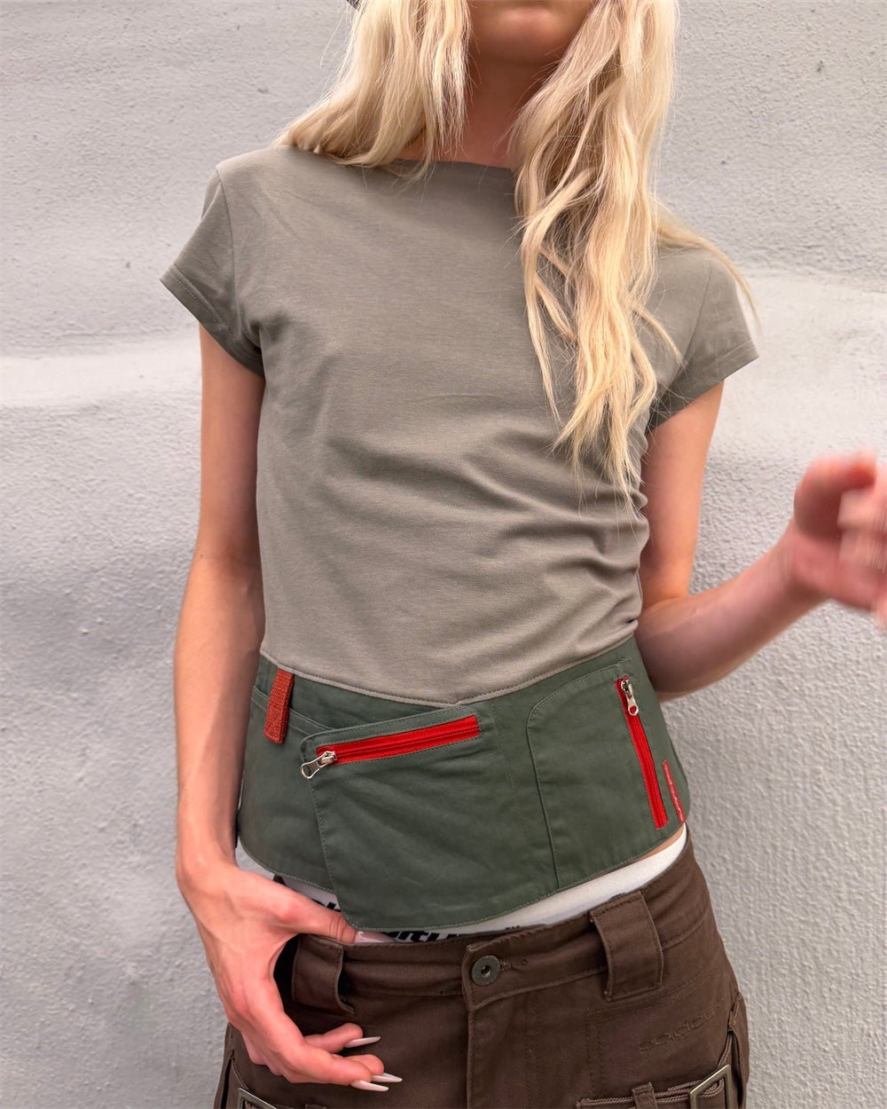 INTERFACE BABY TEE WOMAN MILITARY GREEN - Cold Culture #woman
