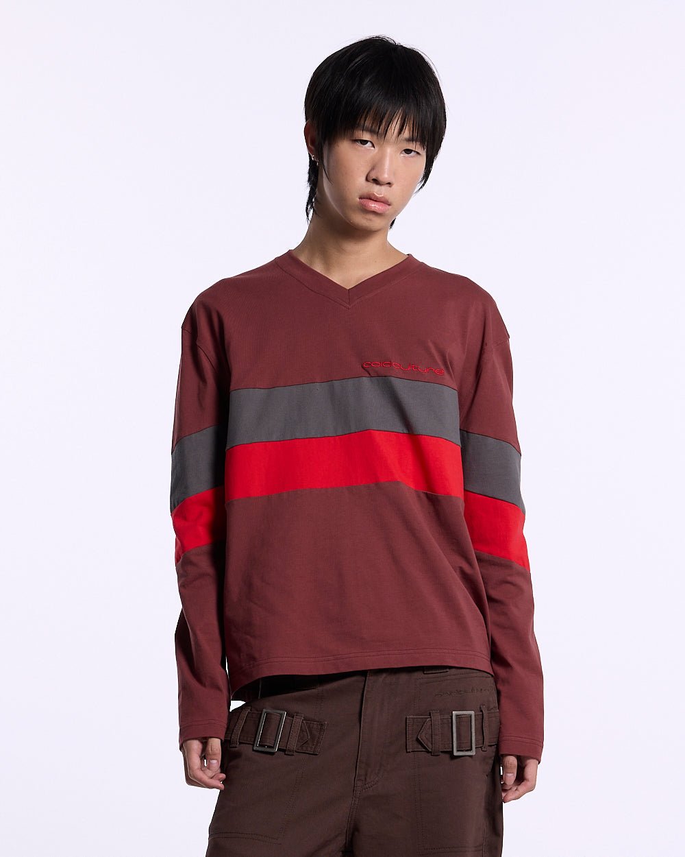INTERSTATE LONGSLEEVE BURGUNDY - Cold Culture #man