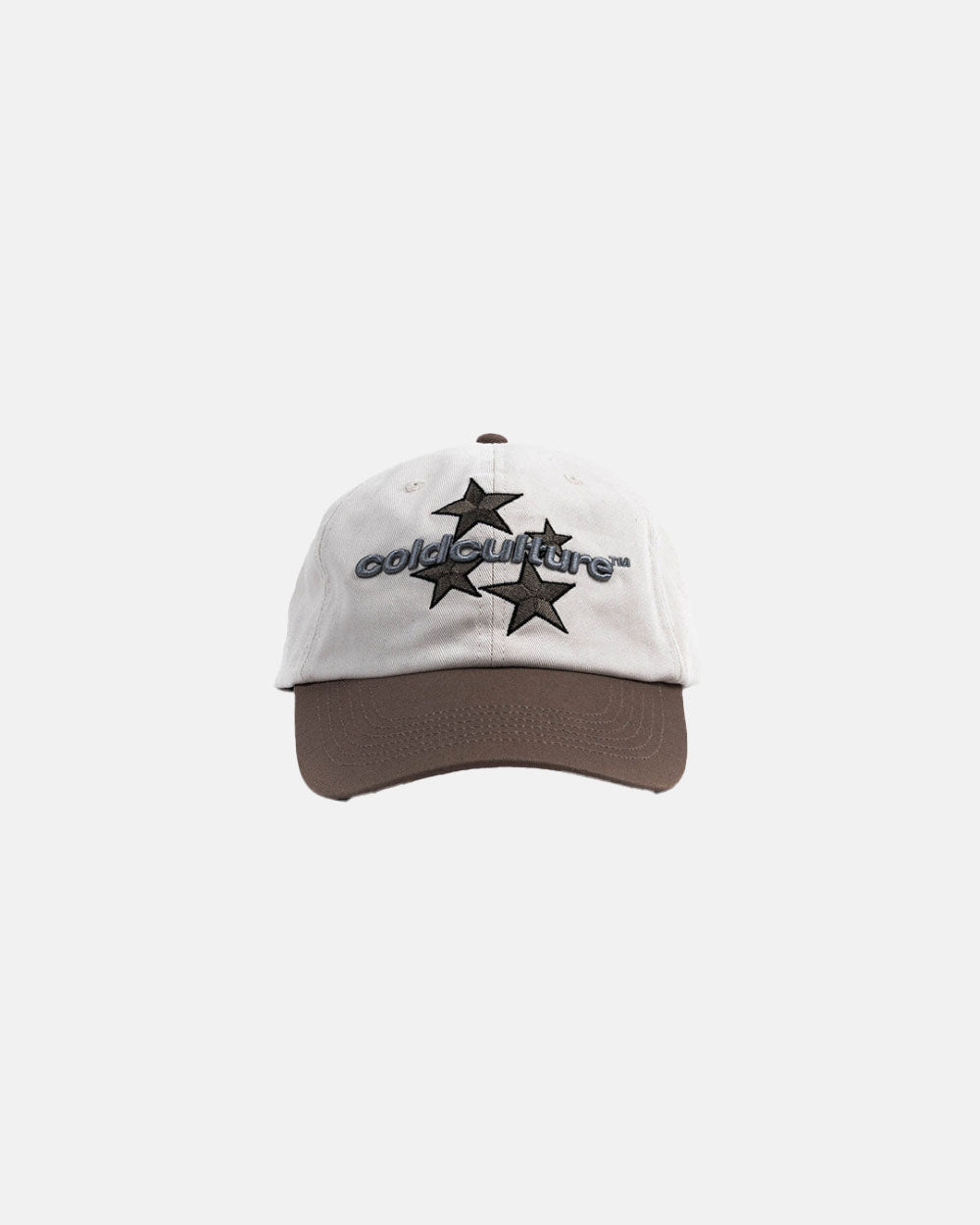 ITALIC STARS CAP IVORY WHITE/BROWN - Cold Culture #packshot