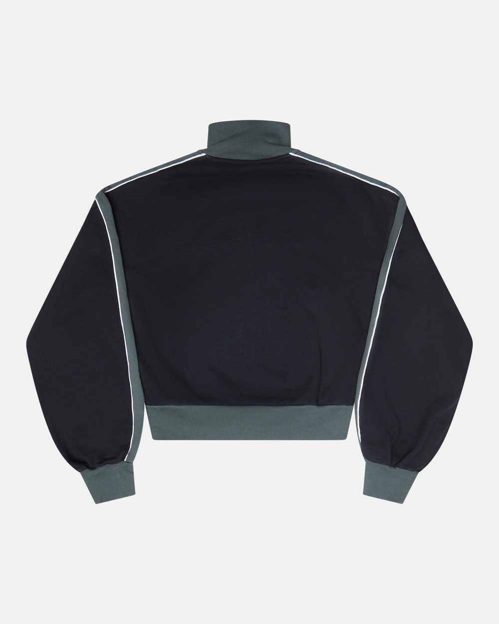 JET LAG JACKET BLACK - black and green zip-up hoodie, back view - Cold Culture #packshot