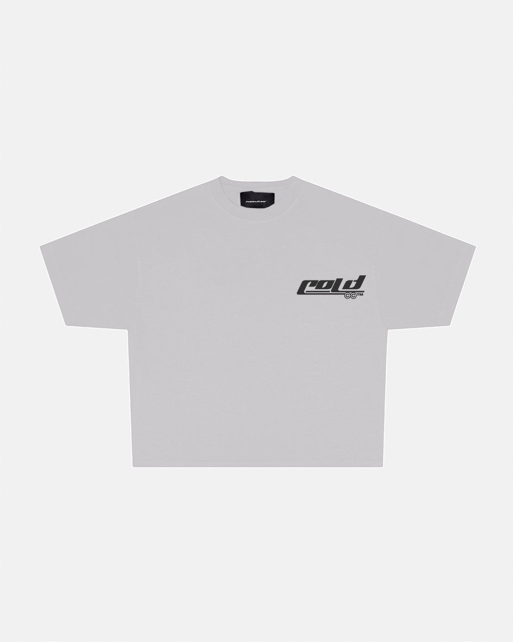 JET SKI TEE LIGHT GREY - light grey graphic print tee, front view - Cold Culture #packshot