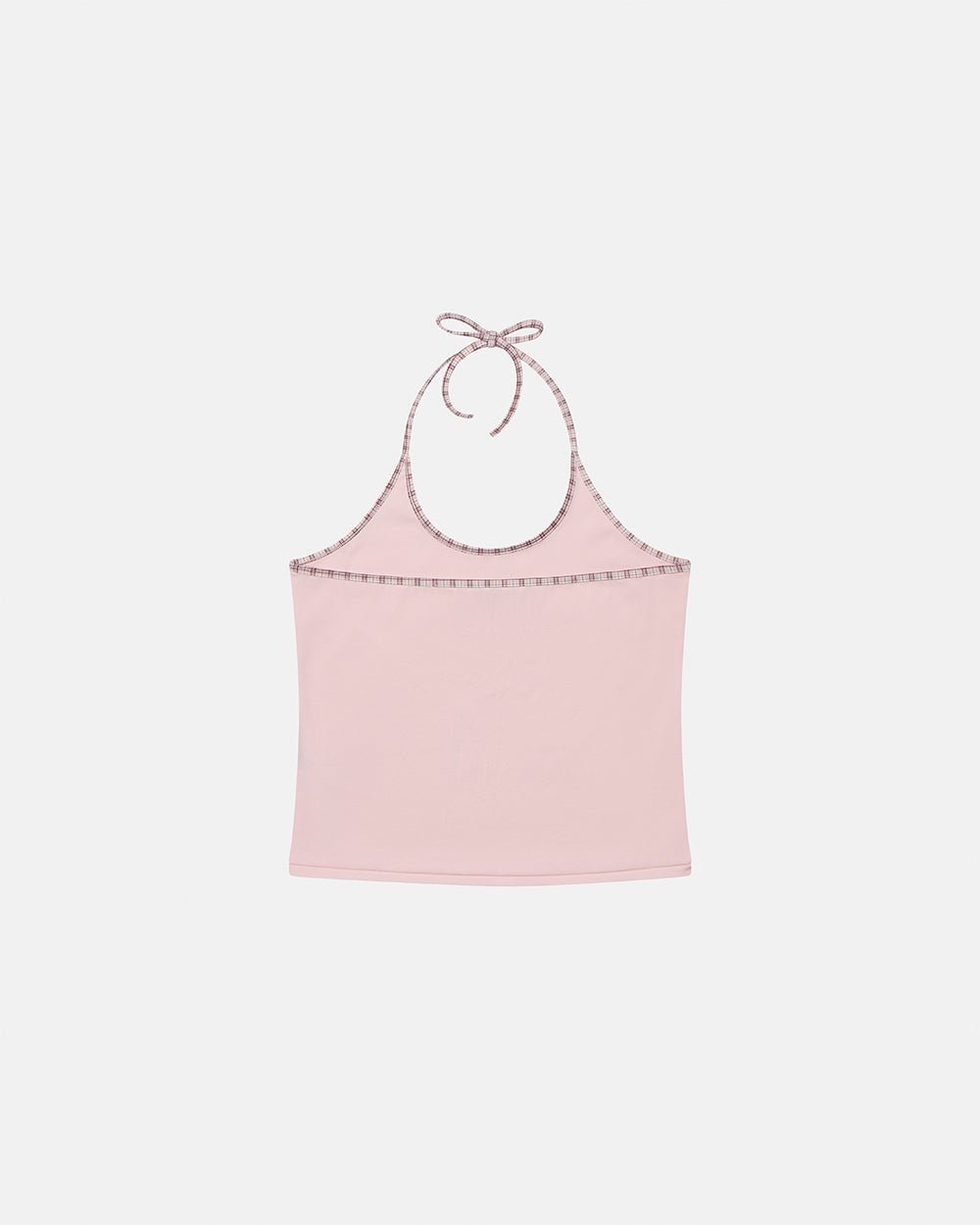 KANGAROO TANK TOP BABY PINK - baby pink halter tank top, back view - Cold Culture #packshot