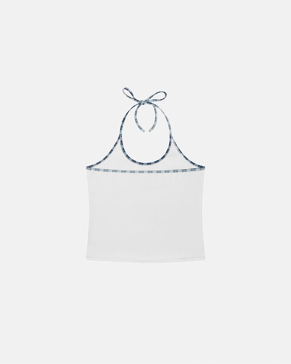 KANGAROO TANK TOP GREY - light grey halter tank top, back view - Cold Culture #packshot