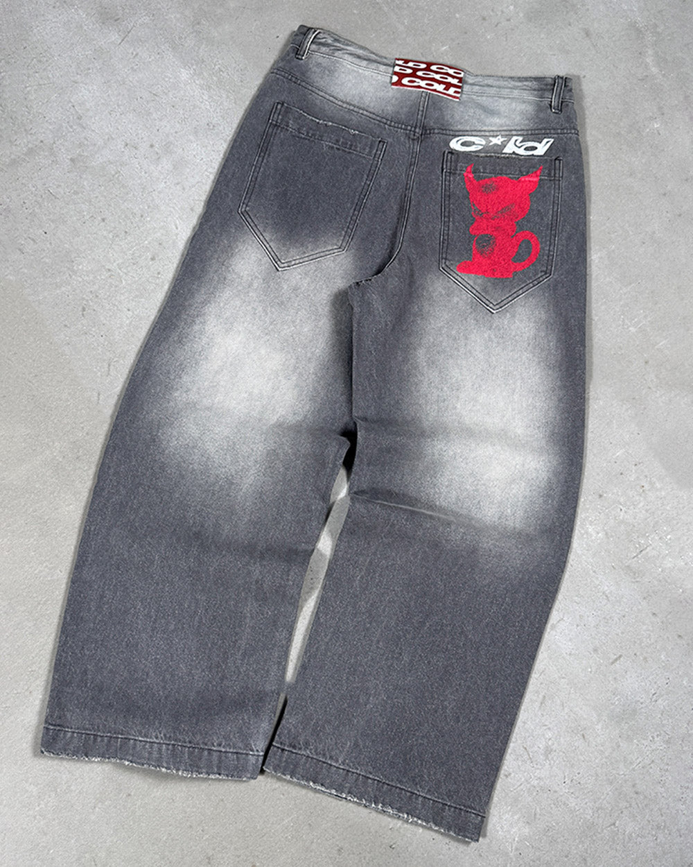 KEVIL V2 PANTS GREY - grey washed pants, flat lay - Cold Culture
