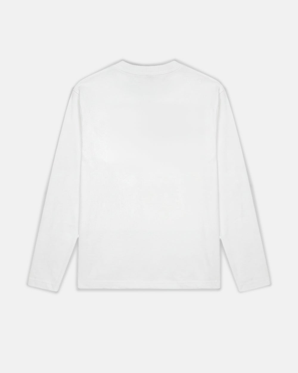 KNOTTING HILL LONGSLEEVE WHITE - white embroidered longsleeve tee, back view - Cold Culture #packshot